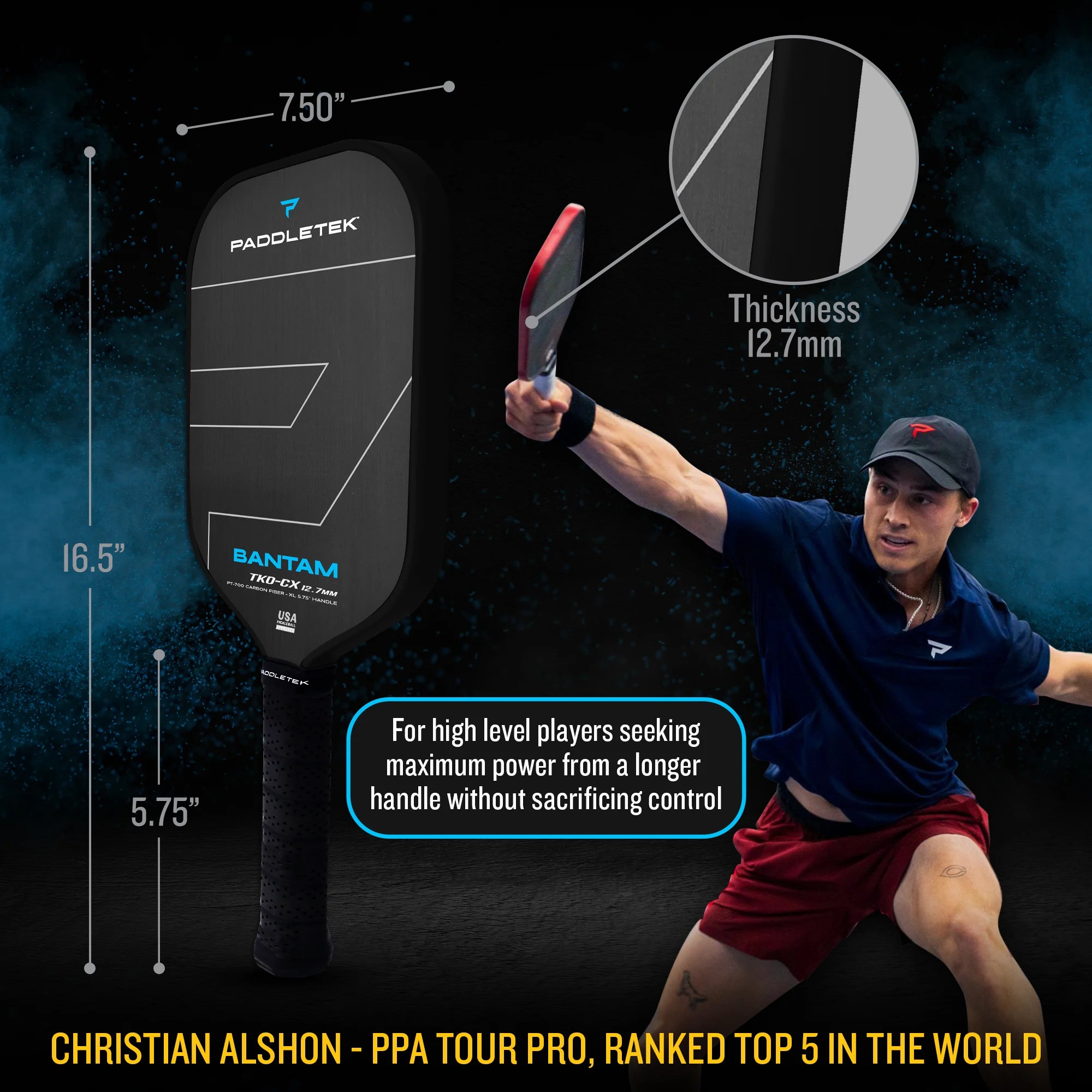 Vợt Pickleball Paddletek Bantam TKO CX 12.7 - Chính Hãng 8 3-image-2.jpeg
