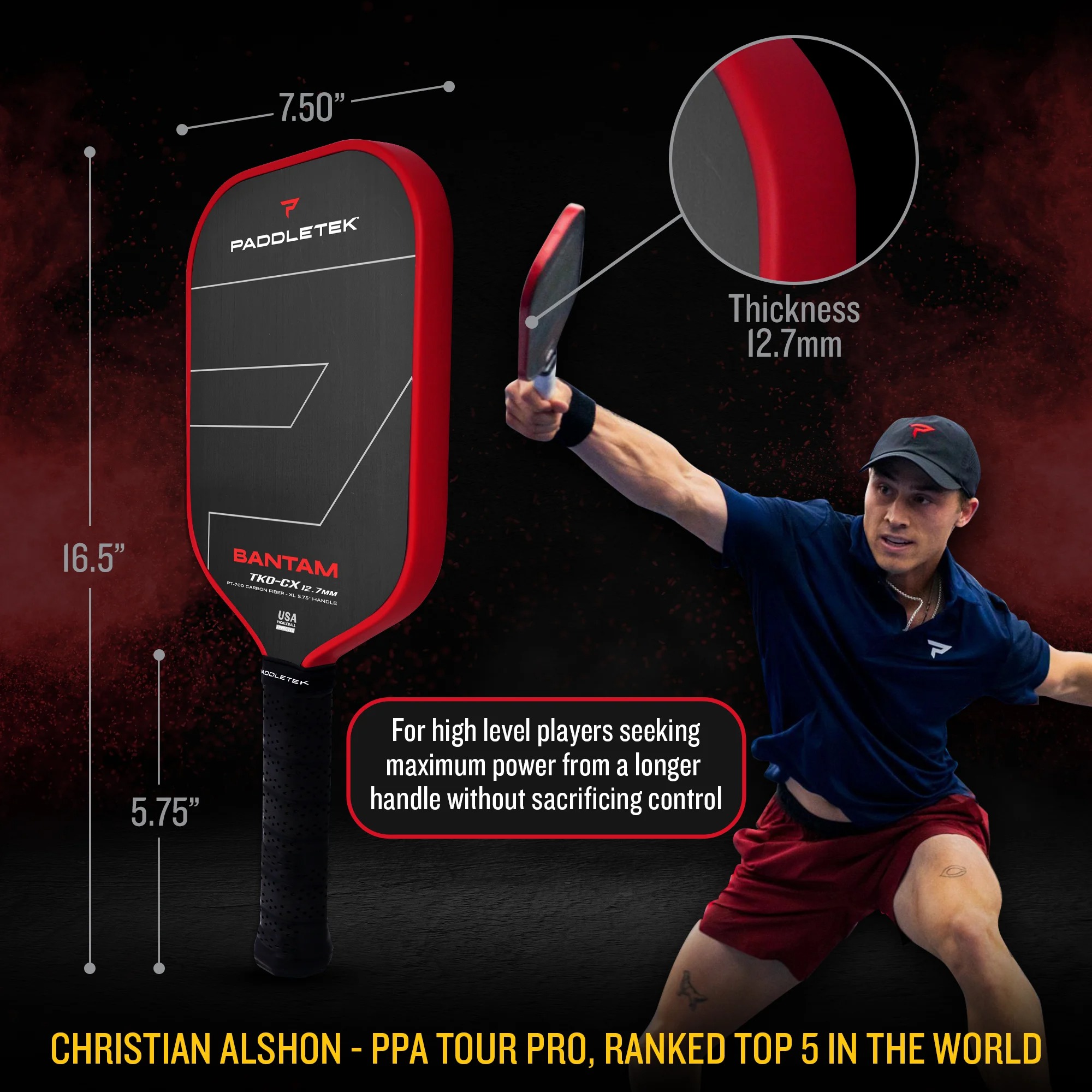 Vợt Pickleball Paddletek Bantam TKO CX 12.7 - Chính Hãng 3 3-image-3.jpeg