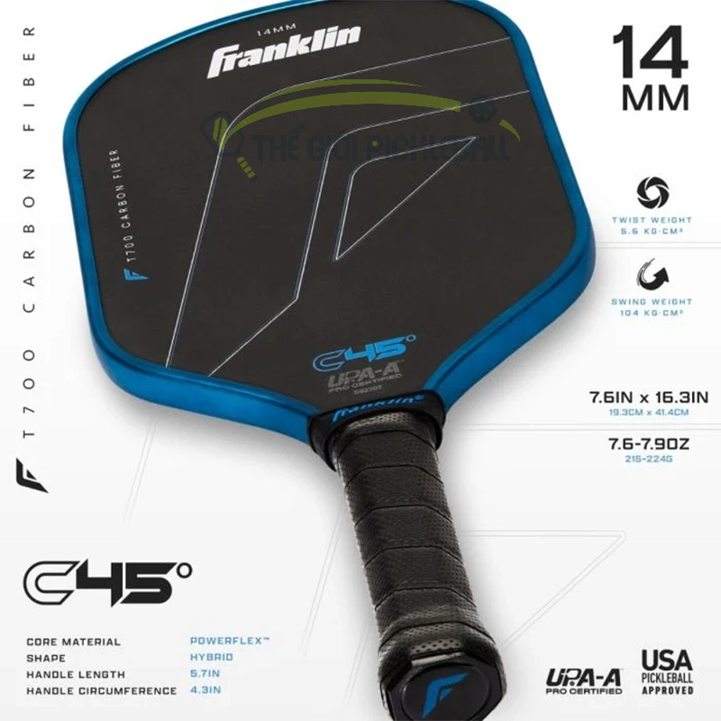 Vợt Pickleball Franklin C45 Carbon Fiber 6 Thong-so-franklin-c45-carbon-fiber